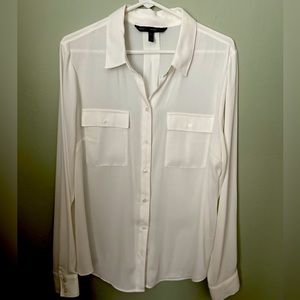 White House Black Market classic white blouse. Size 16